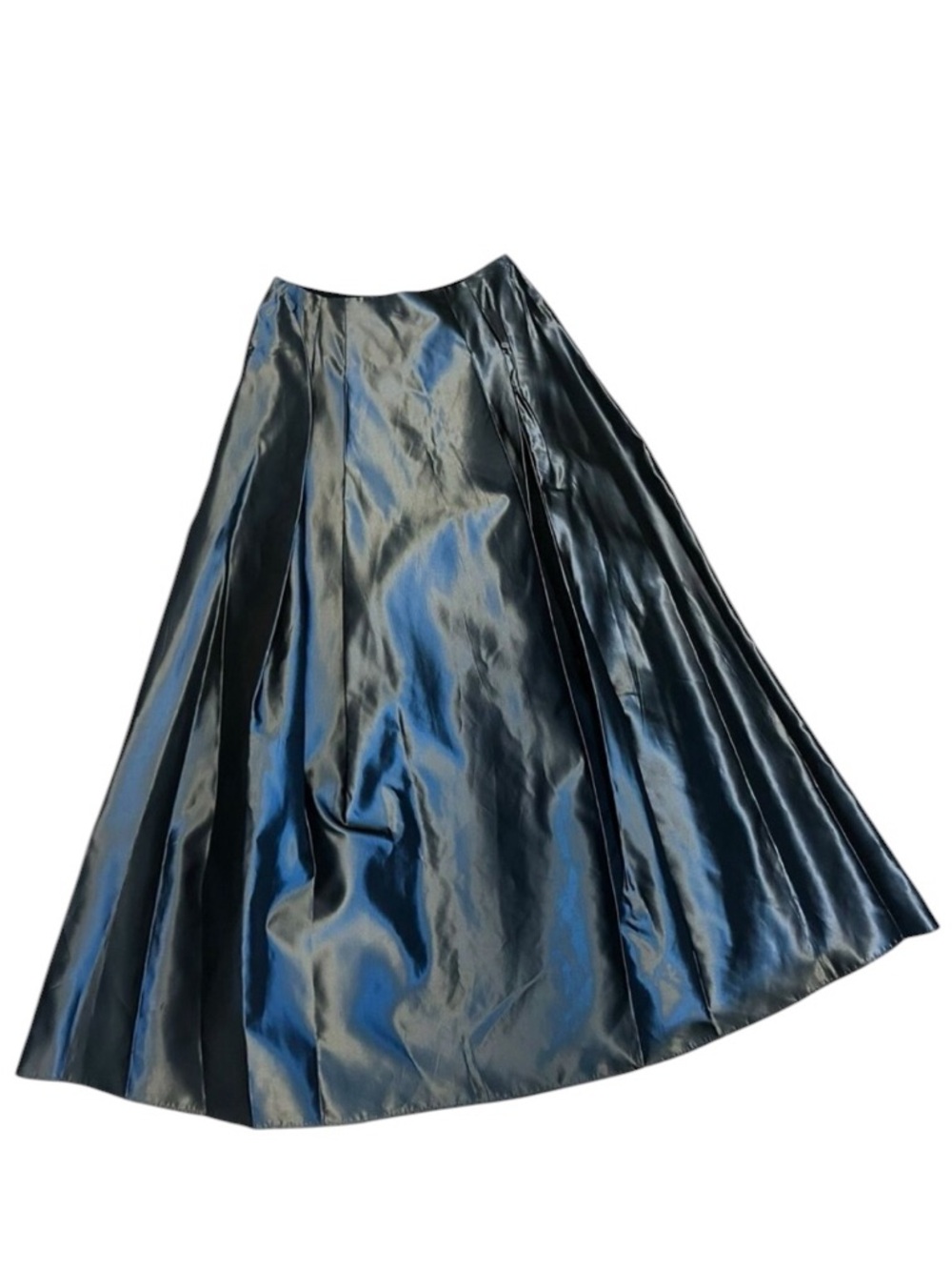 Scott McCLINTOCK Full Maxi Skirt 6 Metallic Silver Taffeta Millenium Formal Vtg